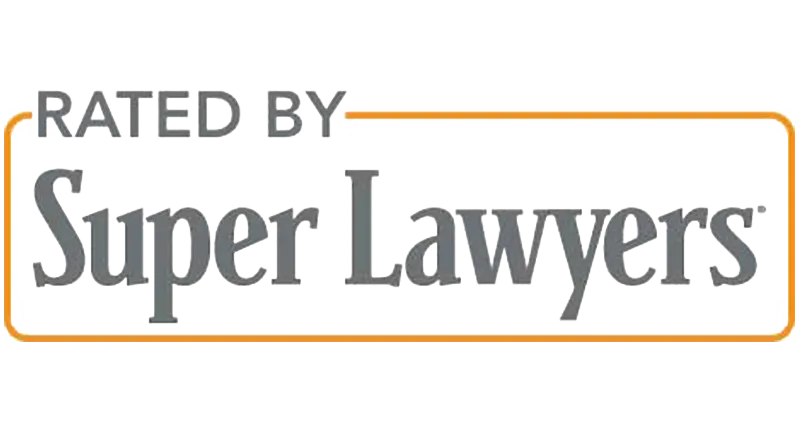 Logo with text 'Super Lawyer' in gray and orange.
